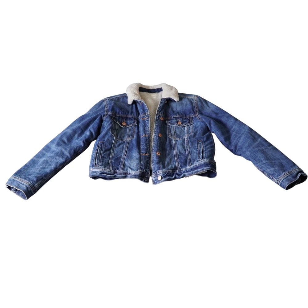 American Eagle Outfitters Sherpa Lined Denim Jacket women‎ Size L